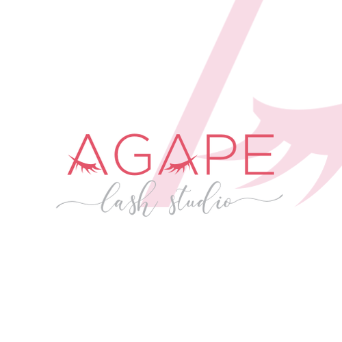 Eyelash design with the title 'logo concept for AGAPE lash studio'