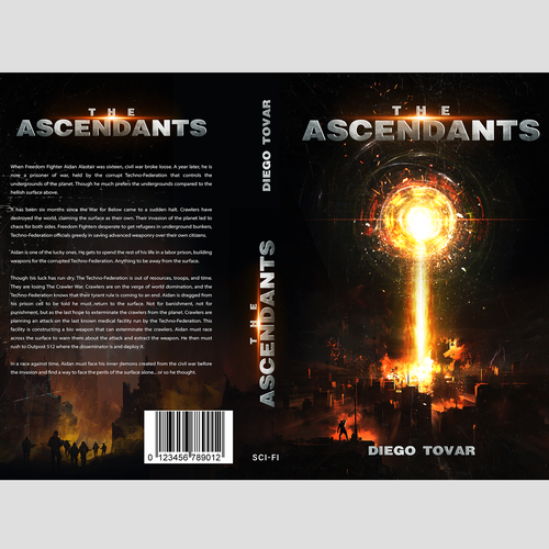 Alien book cover with the title 'Fiction novel'