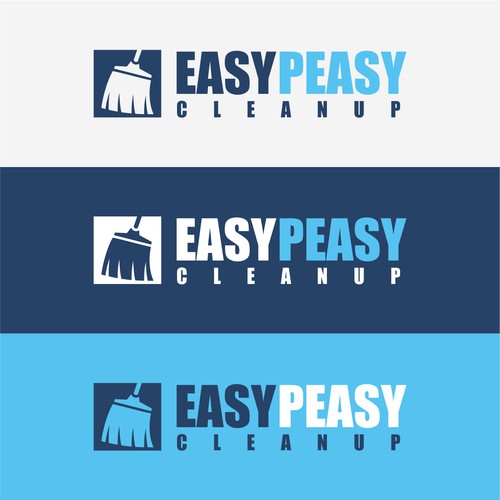 Cleaning company logo with the title 'Easy Peasy Cleanup Logo'