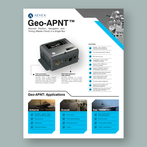 Aerospace design with the title 'Flyer for Aevex'