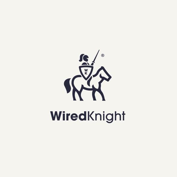 Knight on a horse logo with the title 'WiredKnight'