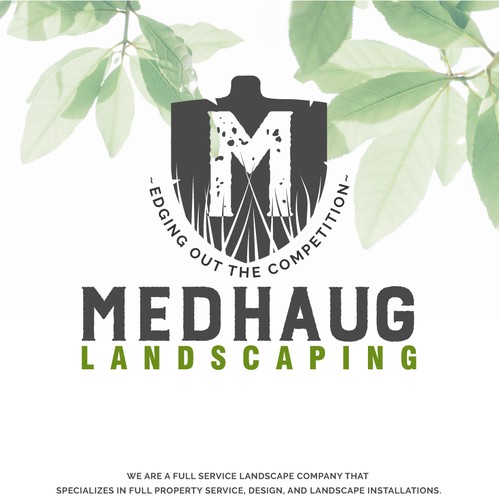 Shovel logo with the title 'Logo Landscaping'