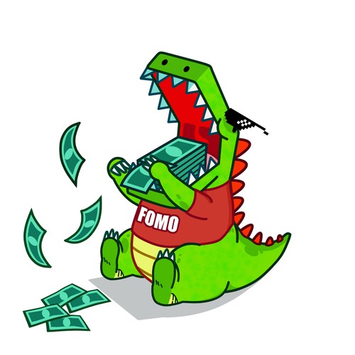 Mascot artwork with the title 'kawaii crocodile'