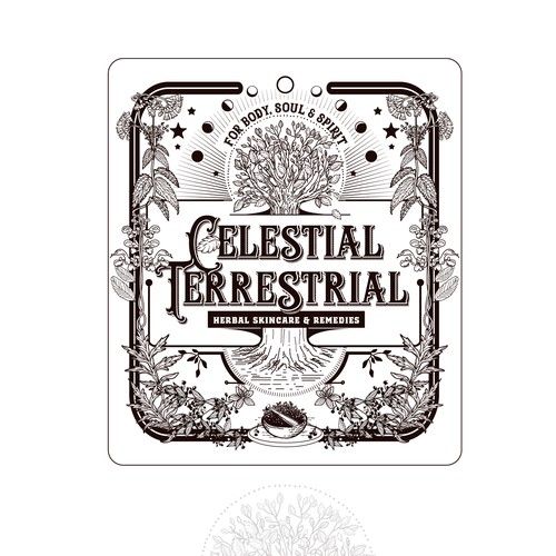 Plant design with the title 'logo for Celestial terrestrial'