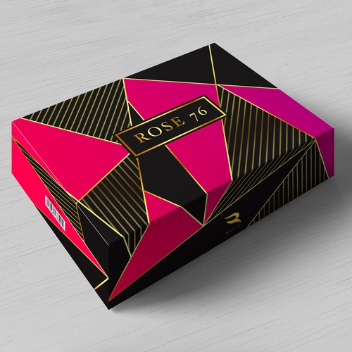 Geometric packaging with the title 'Gift Box Rose 76'