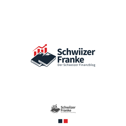 Mountain logo with the title 'Logo design concept for Schwiizerfranke'