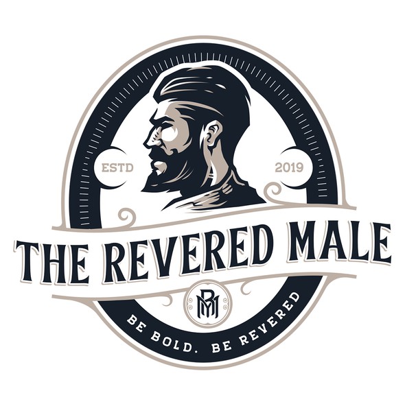 Beard oil logo with the title 'The Revered Male'