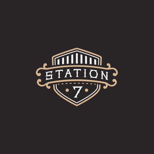 Speakeasy logo with the title 'Station 7 logo design concept'