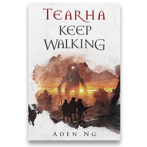 Dystopian book cover with the title 'E-book cover for hard fantasy novel'