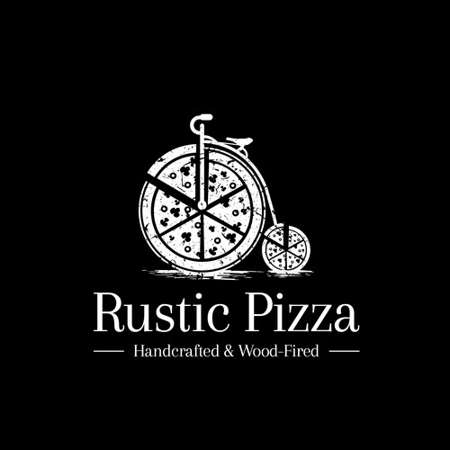 Bike shop logo with the title 'Rustic Pizza '