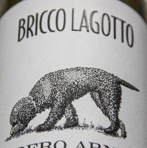Wine design with the title 'Bricco Lagotto wine label, details'