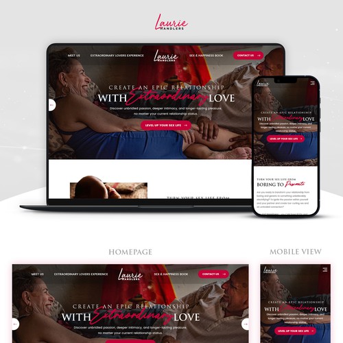 Coaching website with the title 'Winning Website Redesign for Sex & Relationship Coach'