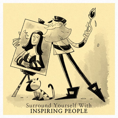 Cartoonish artwork with the title 'Spot Illustration '