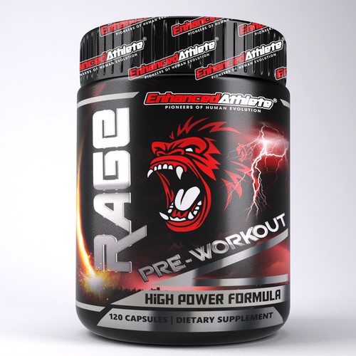 Box label with the title 'Pre-Workout Supplement Label'