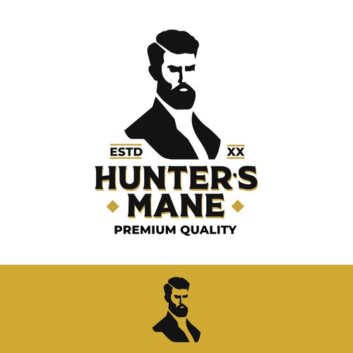 Beard logo with the title 'Hunter's Mane'