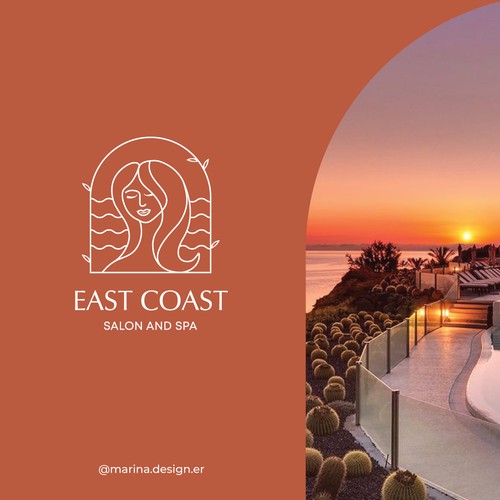 Orange and brown design with the title 'Luxury beauty salon/spa logo'