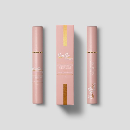 Serum packaging with the title 'Packaging Design for Brielle Beauty'