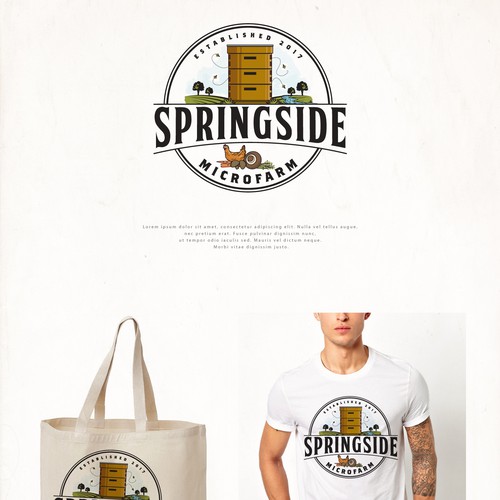 Vegetable logo with the title 'Logo for Springside Microfarm'