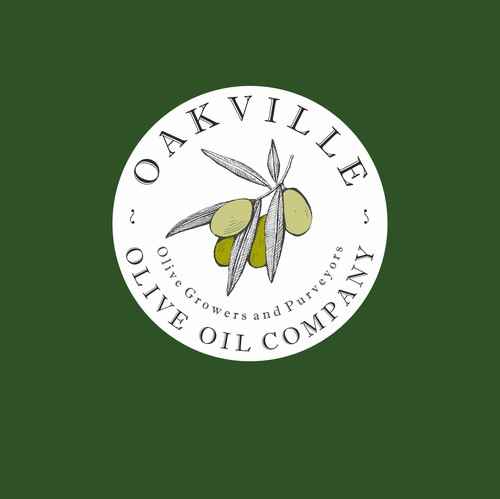 Olive logo with the title 'Oakville. olive oil company'