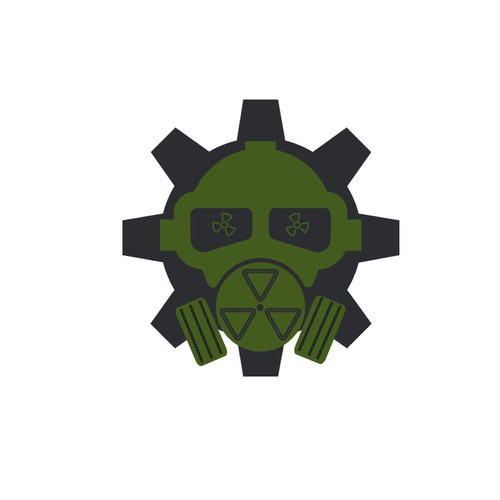 Gas mask logo with the title 'Automobile radioactive gas mask logo2'
