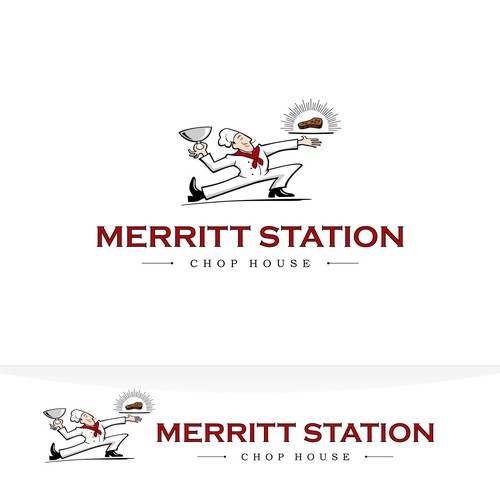 Steak logo with the title 'Merritt Station Chop House logo'