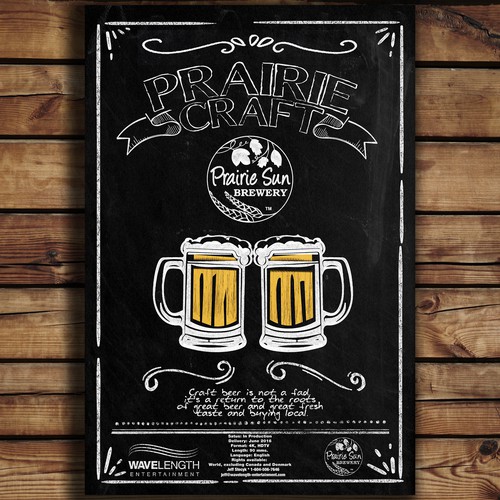 Chalkboard design with the title 'Prairie Craft Poster'