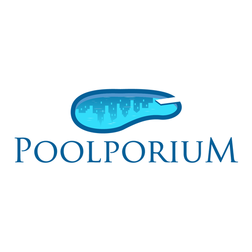Swimming pool design with the title 'poolporium'