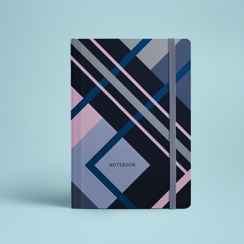 Pattern design artwork with the title 'Notebook cover design'