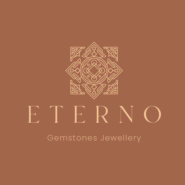 Gold jewelry logo with the title 'Eterno'