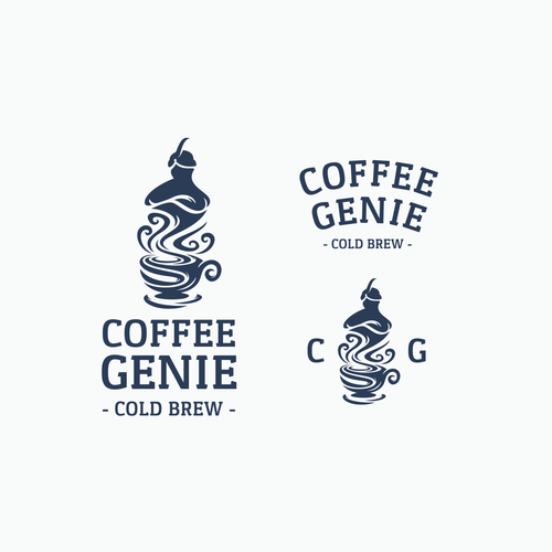 Lamp logo with the title 'Coffee genie'