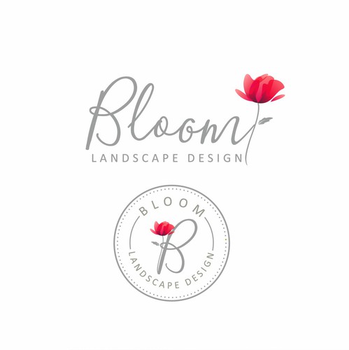 Flower shop logo with the title 'Landscape design'
