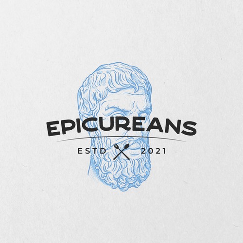Sketchy logo with the title 'Logo concept for Epicureans'