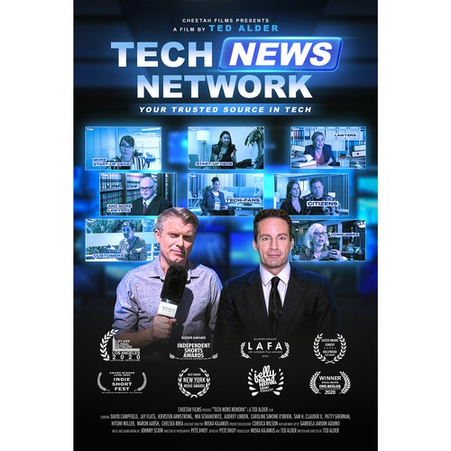 News design with the title 'Tech News Network Film Poster'
