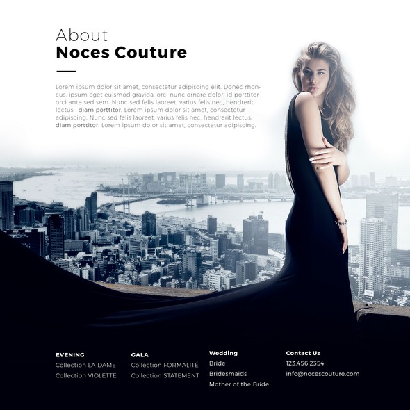 High-end website with the title 'Noces couture'