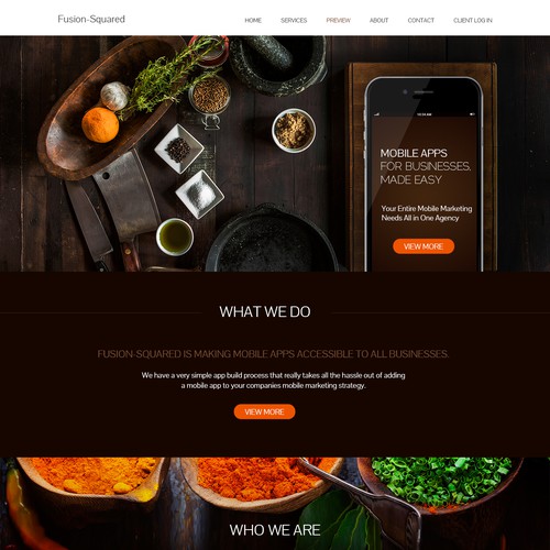 Food website with the title 'App food website'