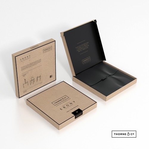 Kraft packaging with the title 'Design a box for designer homewares products'