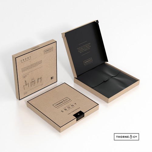 Kraft paper packaging with the title 'Design a box for designer homewares products'
