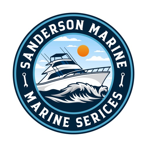Ship logo with the title 'Logo design concept for Sanderson Marine'