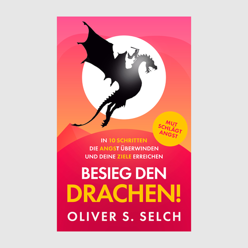 Aesthetic book cover with the title 'Besiege den Drachen! Book Cover Design Concept'
