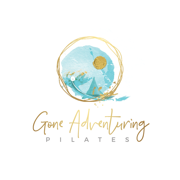 Pilates logo with the title 'gone pilates adventures'
