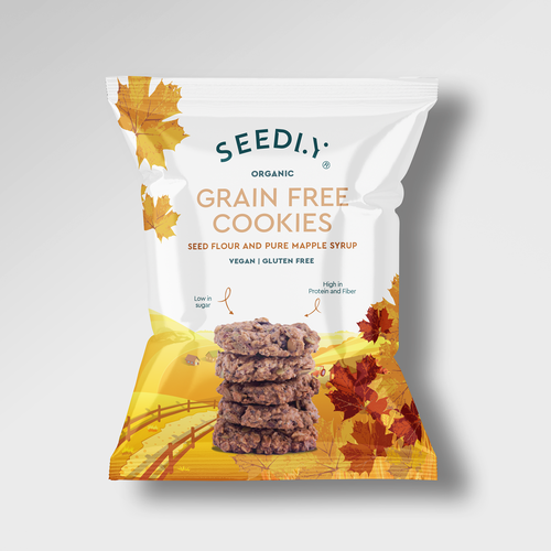 Cookie packaging with the title 'Cookies packet packaging design'