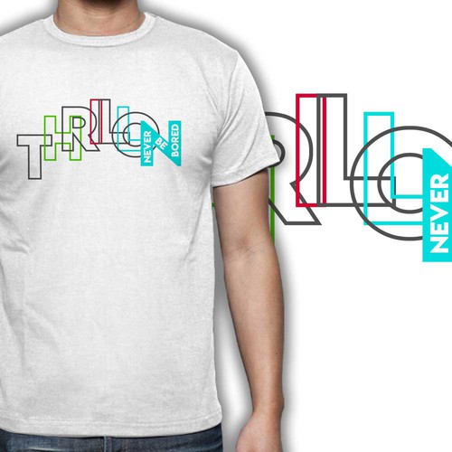 Skateboard design with the title 'Thrill On Clothing '