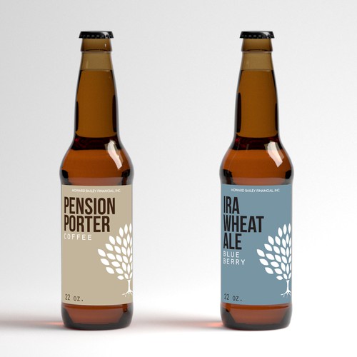 Tree label with the title 'Sleek label design for beer bottles'