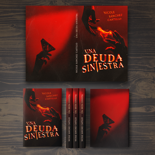 Red book cover with the title 'Una Deuda Siniestra'