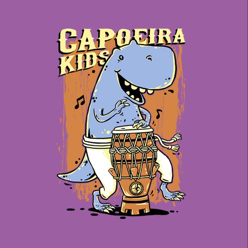 Dinosaur design with the title 'Capoeira Kids'