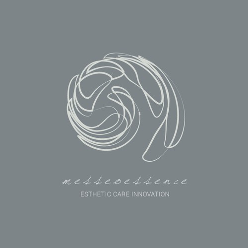 Line design with the title '[ Available For Purchase ] -- declined logo proposal for Messeoessence'