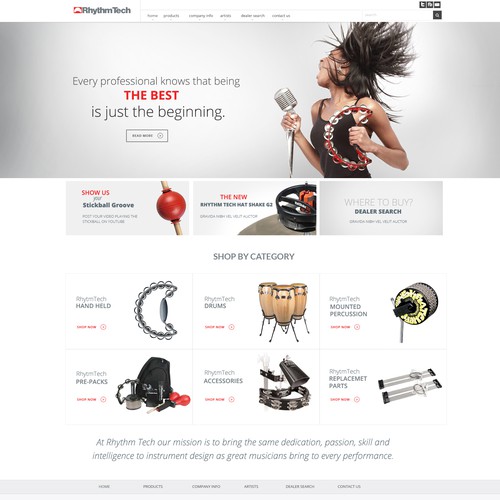 Online store website with the title 'rhytm tech'