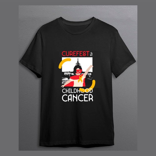 Kids' t-shirt with the title 'Curefest for childhood cancer'