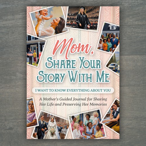 Feminine book cover with the title 'A Mother's Memories Book Cover Design'