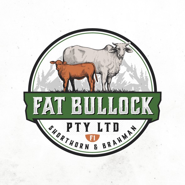 Cow logo with the title 'Cattle Beef Company Logo'